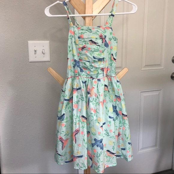 Teal multi colored bird dress. Size L (10/12). $10 - Picture 1 of 4